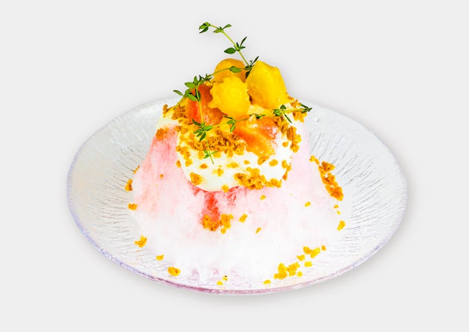 kawara限定!パティシエ抹茶&白桃かき氷が激ウマ🍧