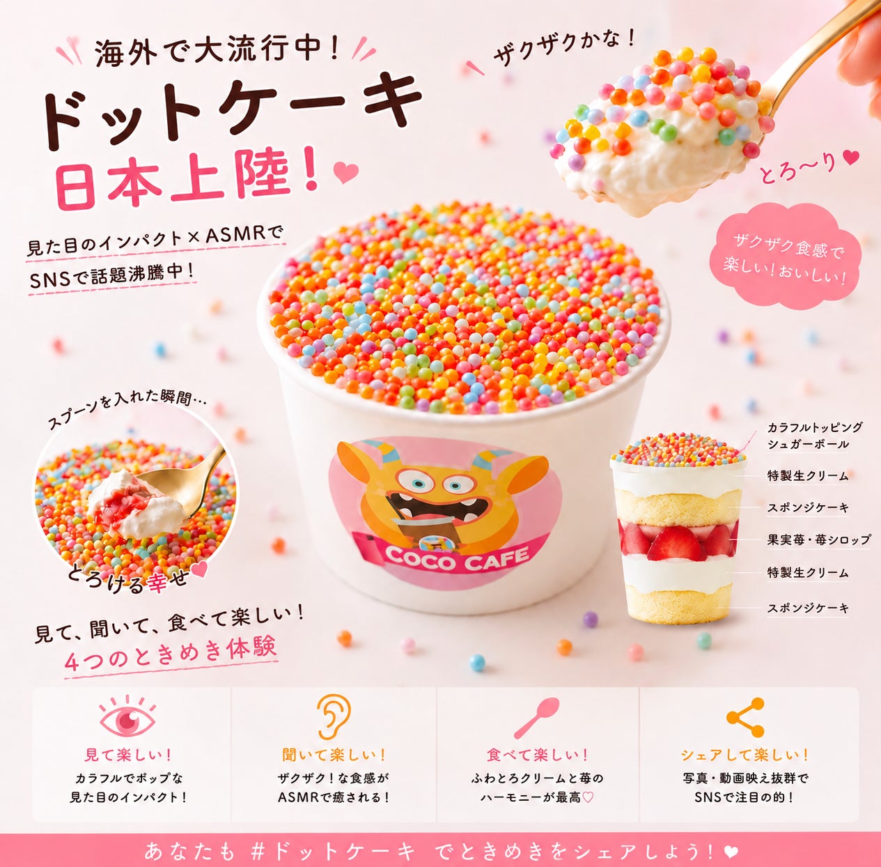 ASMR体験⁉️ドットケーキがヤバい！耳で食べる新感覚カップ