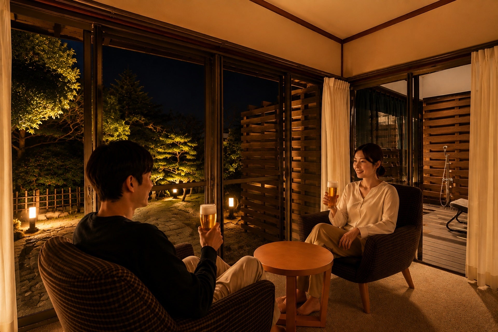温泉後🍻皆生風雅の客室生ビール＆秋カクテル超話題！
