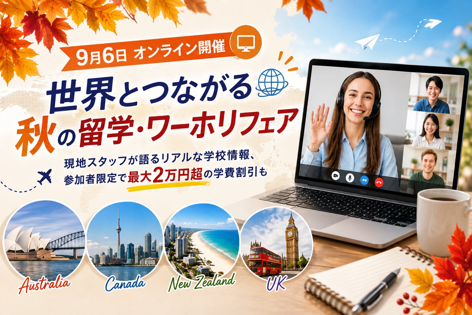 【超話題】9/6留学フェア！2万割引も必見💰🌍