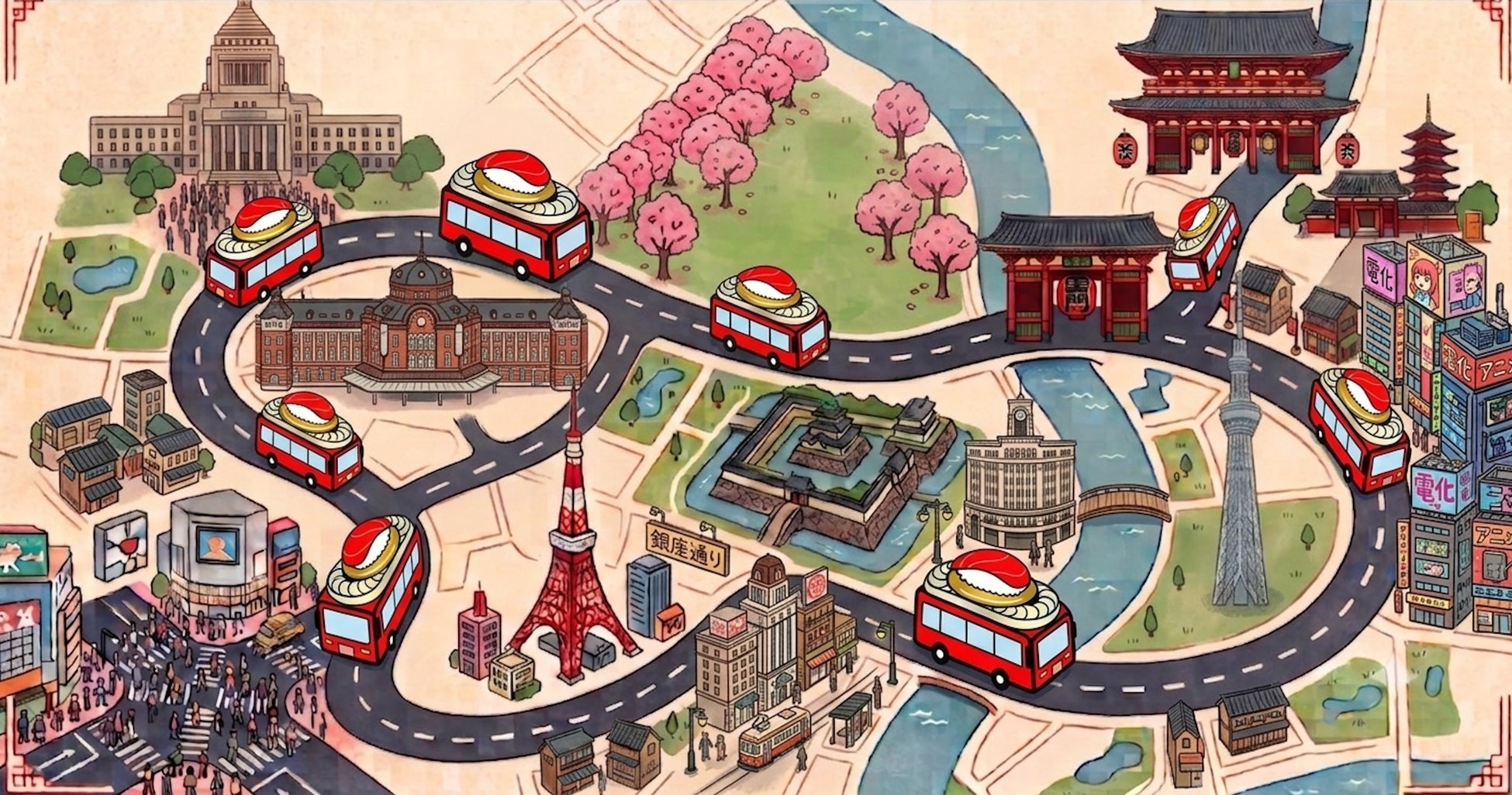 世界初🚌SUSHI BUS爆誕！体験必食の激ウマ寿司🍣