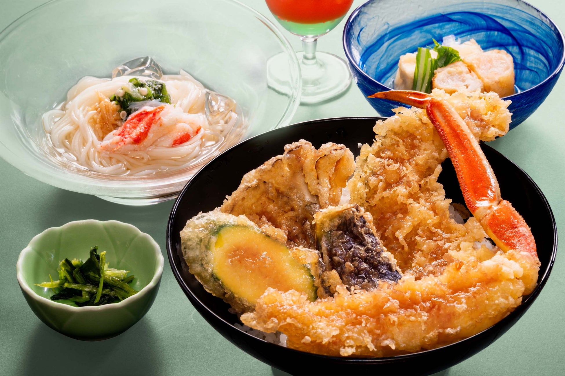 名駅かに本家🦀残暑の必食！かに天丼そうめん✨