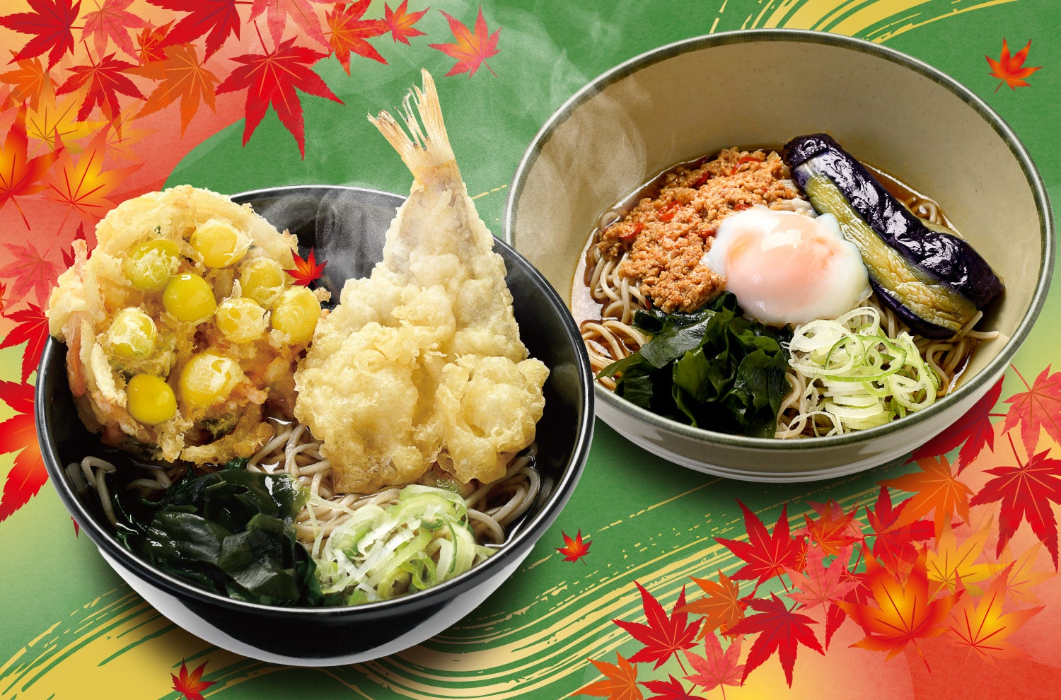 9月限定！激ウマ天ぷら＆とろ卵肉そば必食😋🍂