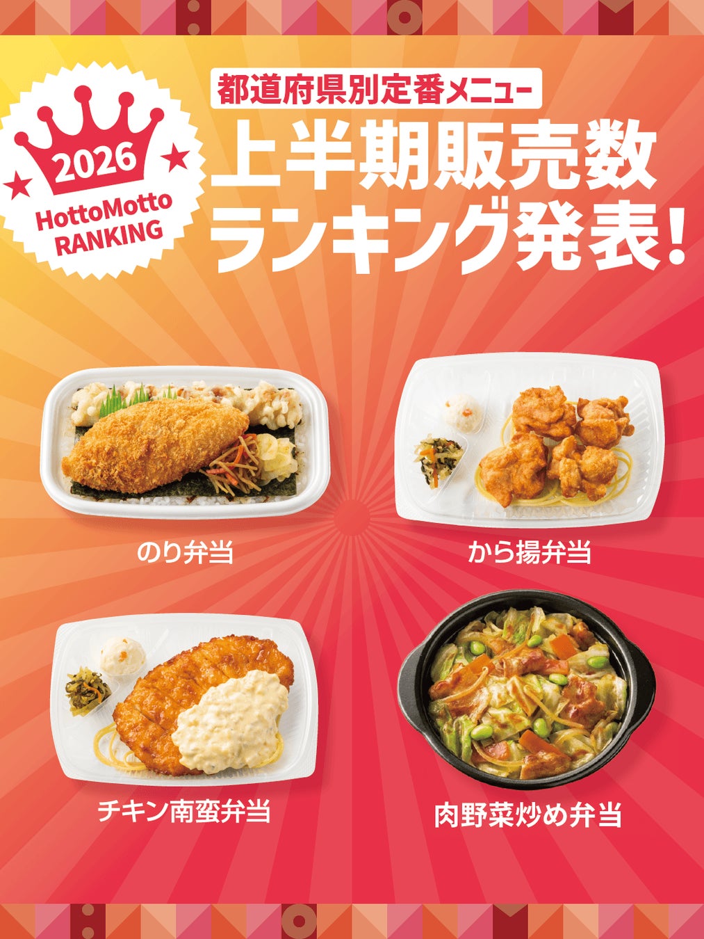 ほっともっと🏆必食！2026上半期都道府県別お弁当ランキング