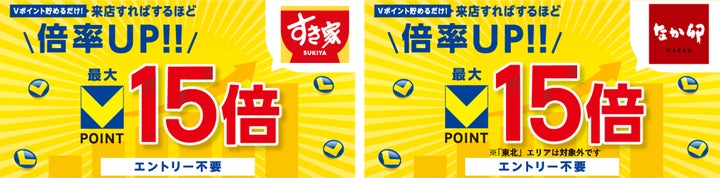 【超神企画】すき家＆なか卯Vpt15倍！見逃し厳禁💰✨